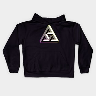 Even more impossible triangle with magenta to yellow gradient edge Kids Hoodie